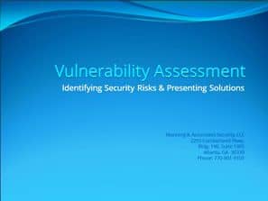 Example of security vulnerability assessment and threat assessment report for a business.
